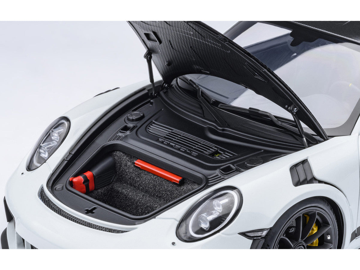 Porsche 911 (991.2) GT3 RS Weissach Package White with Carbon Hood and Top 1/18 Model Car by Autoart LuxuryLifeWay Online Store