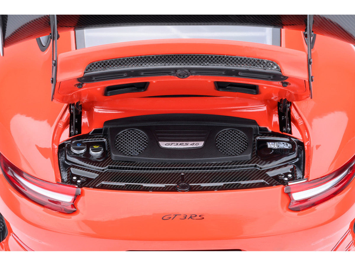 Porsche 911 (991.2) GT3 RS Weissach Lava Orange with Carbon Hood and Top 1/18 Model Car by Autoart LuxuryLifeWay Online Store