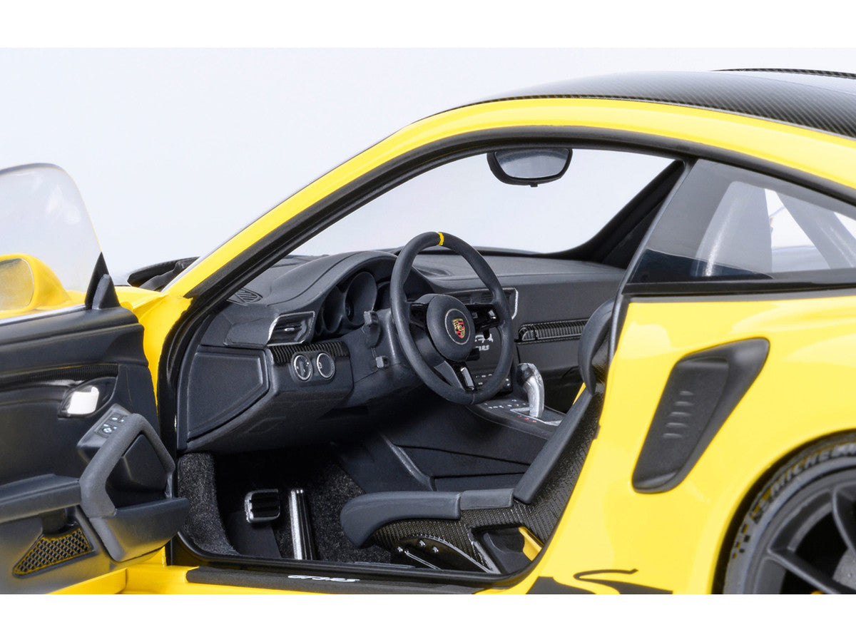 Porsche 911 (991.2) GT3 RS Weissach Racing Yellow with Carbon Hood and Top 1/18 Model Car by Autoart LuxuryLifeWay Online Store