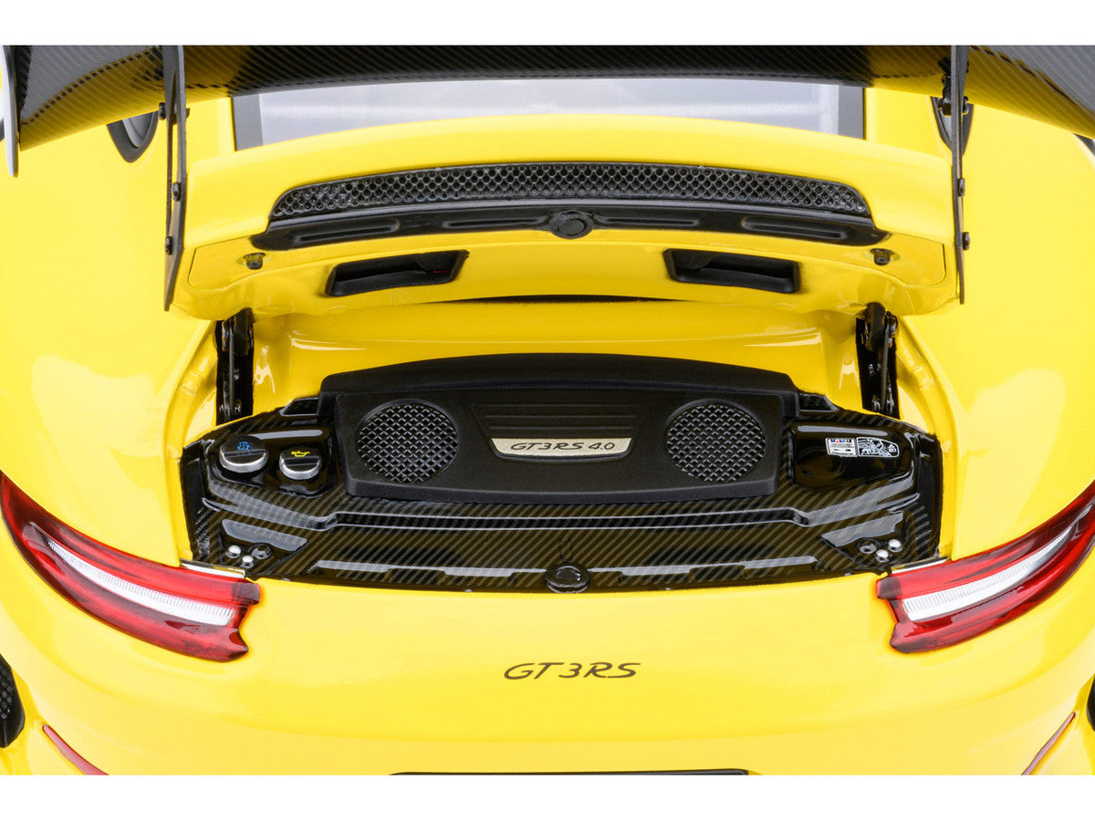 Porsche 911 (991.2) GT3 RS Weissach Racing Yellow with Carbon Hood and Top 1/18 Model Car by Autoart LuxuryLifeWay Online Store
