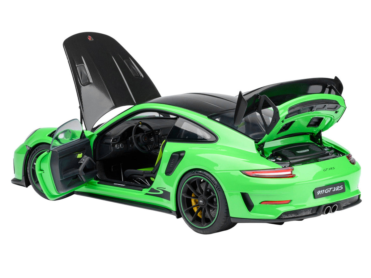 Porsche 911 (991.2) GT3 RS Weissach Lizard Green with Carbon Hood and Top 1/18 Model Car by Autoart LuxuryLifeWay Online Store