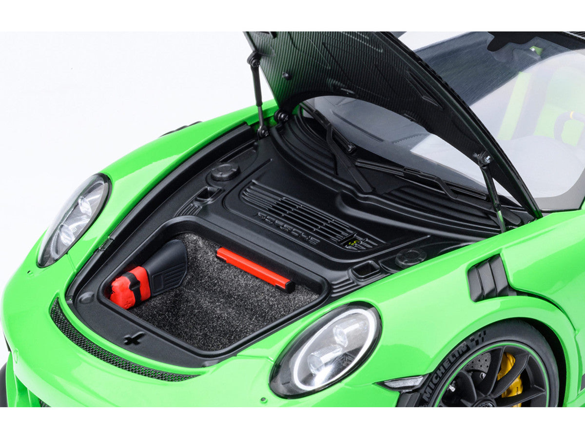 Porsche 911 (991.2) GT3 RS Weissach Lizard Green with Carbon Hood and Top 1/18 Model Car by Autoart LuxuryLifeWay Online Store