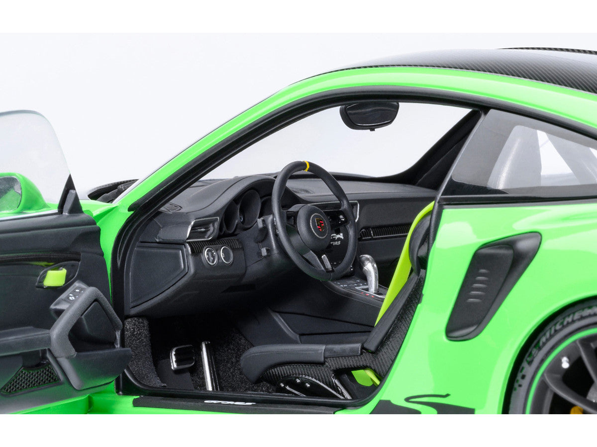 Porsche 911 (991.2) GT3 RS Weissach Lizard Green with Carbon Hood and Top 1/18 Model Car by Autoart LuxuryLifeWay Online Store