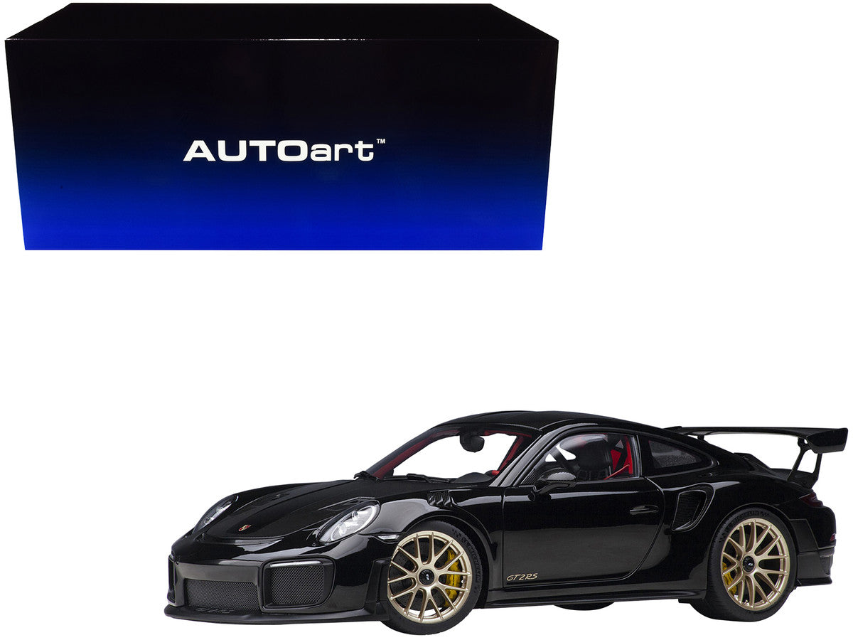 Porsche 911 (991.2) GT2 RS Weissach Package Black with Carbon Stripes 1/18 Model Car by Autoart LuxuryLifeWay Online Store