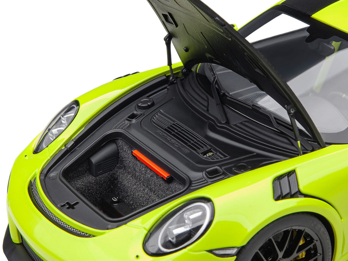 Porsche 911 (991.2) GT2 RS Weissach Package Acid Green with Carbon Stripes 1/18 Model Car by Autoart LuxuryLifeWay Online Store