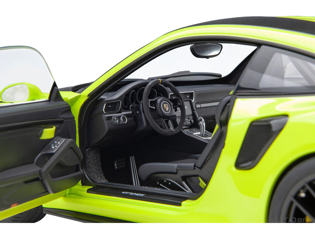 Porsche 911 (991.2) GT2 RS Weissach Package Acid Green with Carbon Stripes 1/18 Model Car by Autoart LuxuryLifeWay Online Store