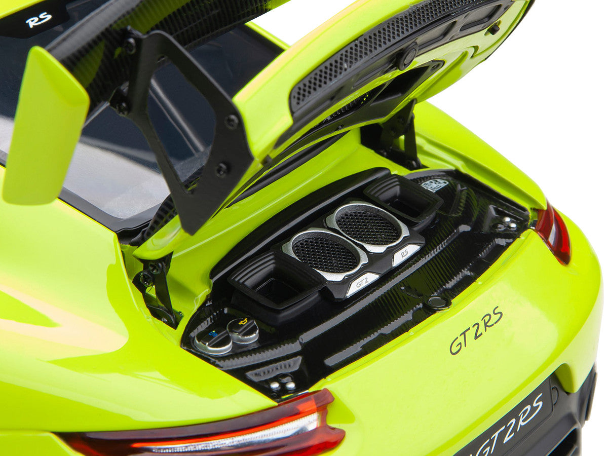 Porsche 911 (991.2) GT2 RS Weissach Package Acid Green with Carbon Stripes 1/18 Model Car by Autoart LuxuryLifeWay Online Store