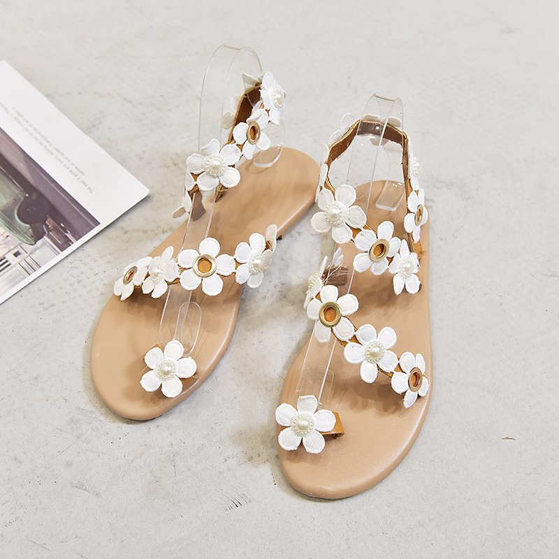 Plus Size Roman Flat Floral Pullover Slippers LadyShow.Store