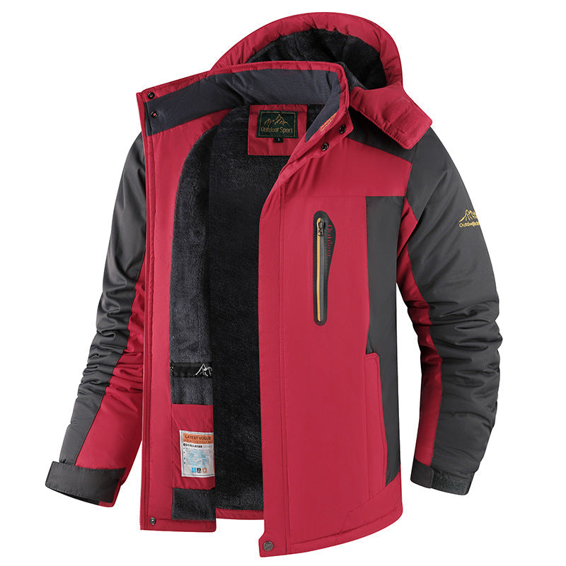 Winter Men's Fleece-lined Thick Outdoor Jacket Best YouTube Store
