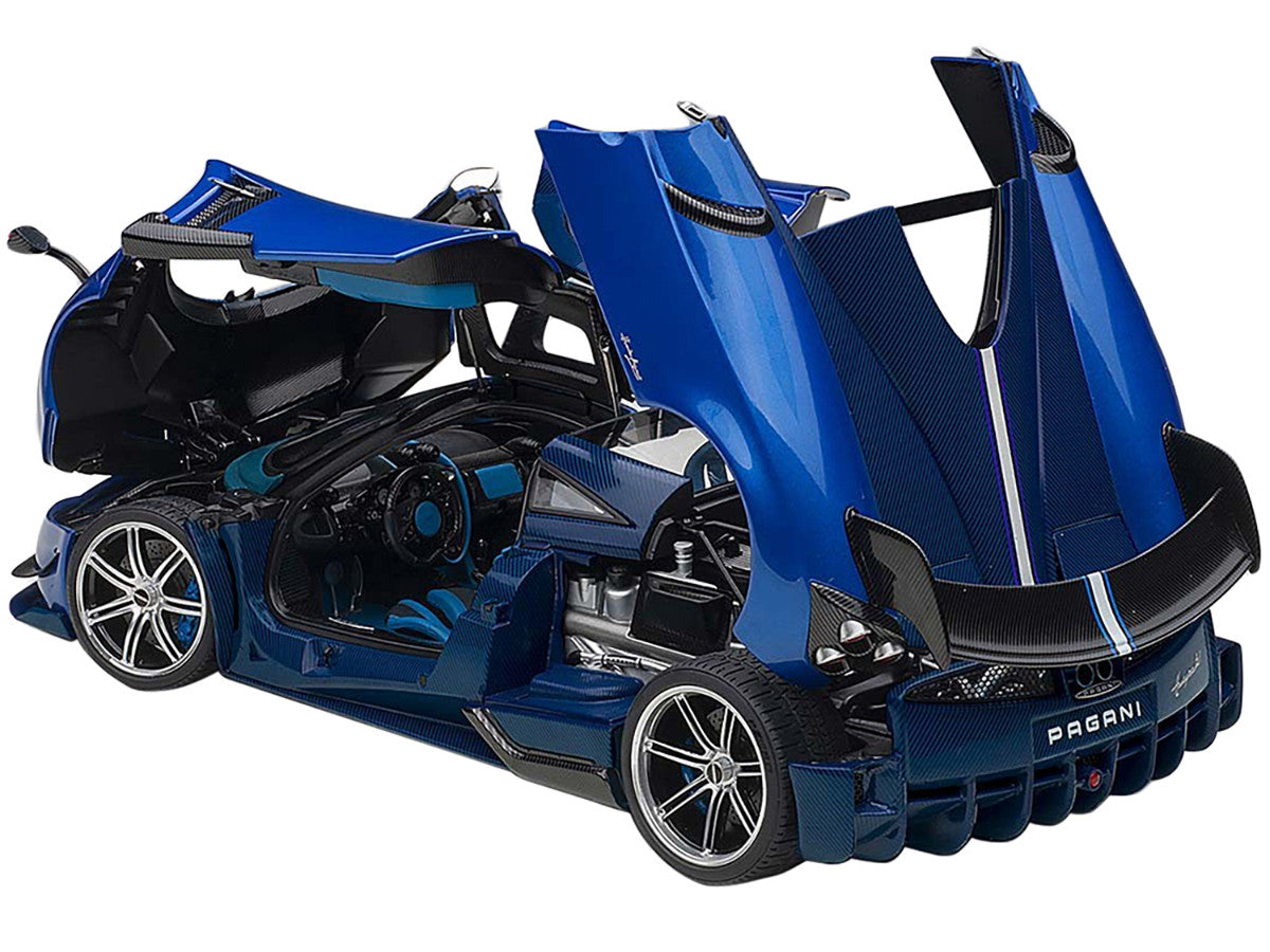 Pagani Huayra BC Blu Francia / Candy Blue Metallic with Carbon Accents 1/18 Model Car by Autoart LuxuryLifeWay Online Store