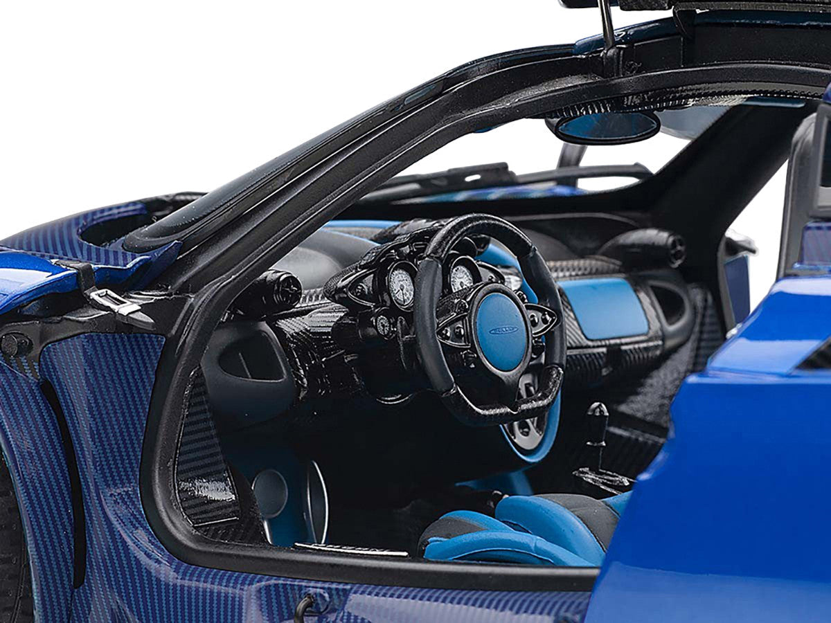 Pagani Huayra BC Blu Francia / Candy Blue Metallic with Carbon Accents 1/18 Model Car by Autoart LuxuryLifeWay Online Store