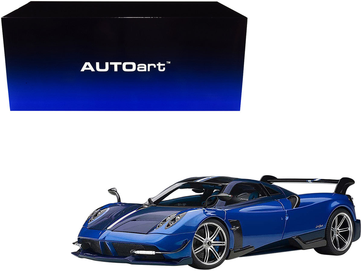 Pagani Huayra BC Blu Francia / Candy Blue Metallic with Carbon Accents 1/18 Model Car by Autoart LuxuryLifeWay Online Store