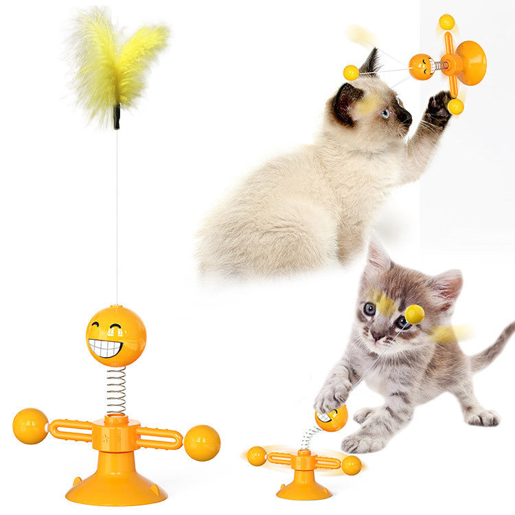 Cat Rotating Windmill Multi-Function Toys Itch Scratching Device Teeth Shining Toy Pets Fashion