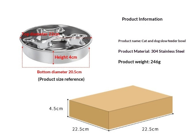 Stainless Steel Rotating Pet Bowl To Prevent Choking Pets Fashion