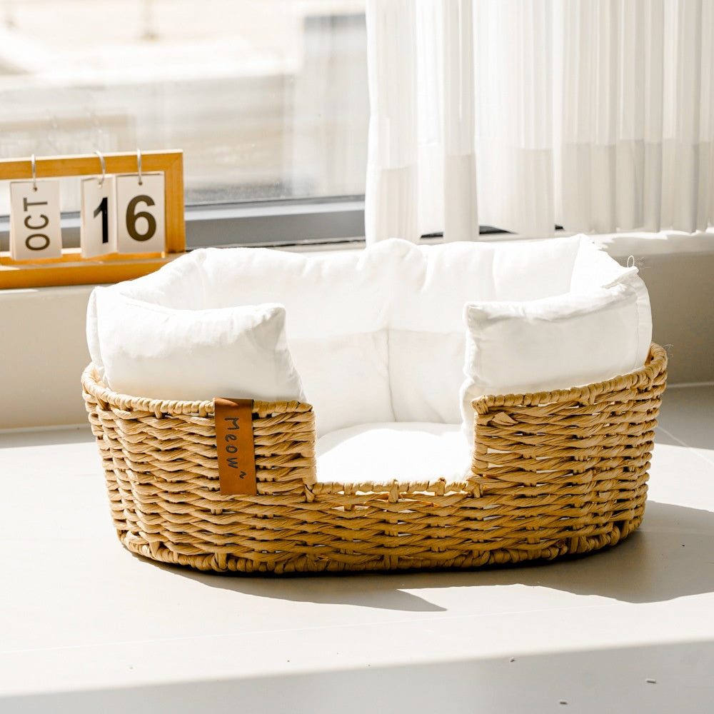 Hand-woven Warm Universal Rattan Basket Pet Nest Pets Fashion