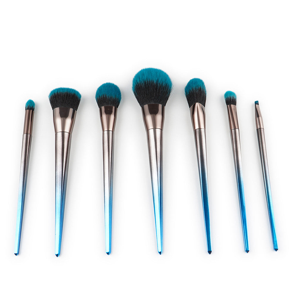 7 diamond makeup brushes blue black gradient LadyShow.Store