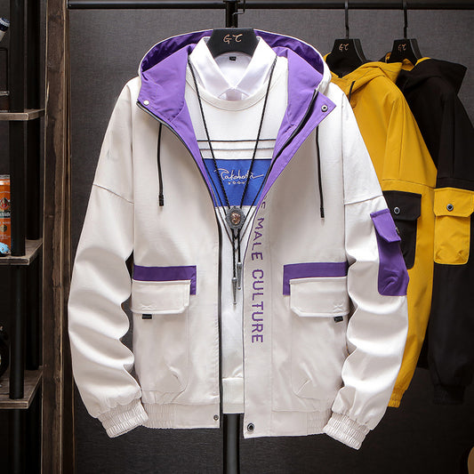 Men's Hooded Work Jacket, Utility Outerwear Jacket Pi-Mart