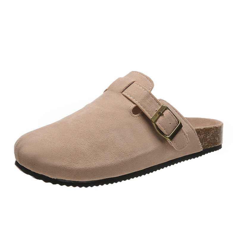 Large 35-45 Vintage Women's Shoes Slip On Flat Bottomed Half Slippers LadyShow.Store