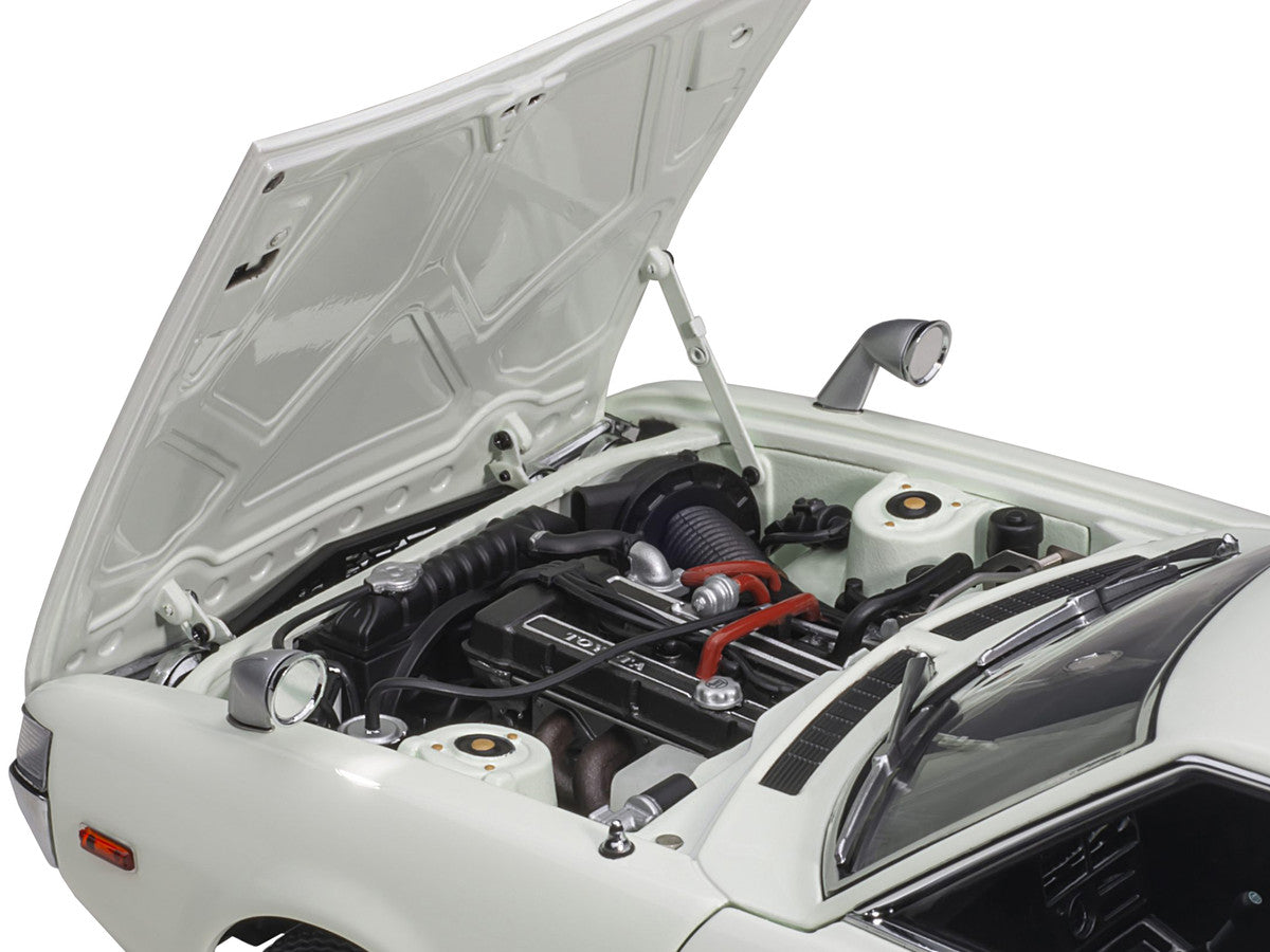 1973 Toyota Celica Liftback 2000GT (RA25) RHD (Right Hand Drive) White with Red and Black Stripes 1/18 Model Car by Autoart LuxuryLifeWay Online Store