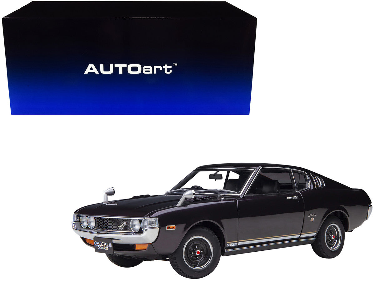 1973 Toyota Celica Liftback 2000GT (RA25) RHD (Right Hand Drive) Dark Purple Metallic 1/18 Model Car by Autoart LuxuryLifeWay Online Store