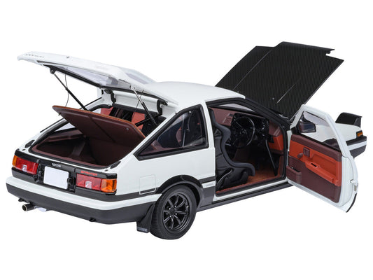 Toyota Sprinter Trueno (AE86) RHD (Right Hand Drive) "Project D Final Version" White with Carbon Hood "Initial D" (1995-2013) TV Series "30th Anniversary" 1/18 Model Car by Autoart LuxuryLifeWay Online Store