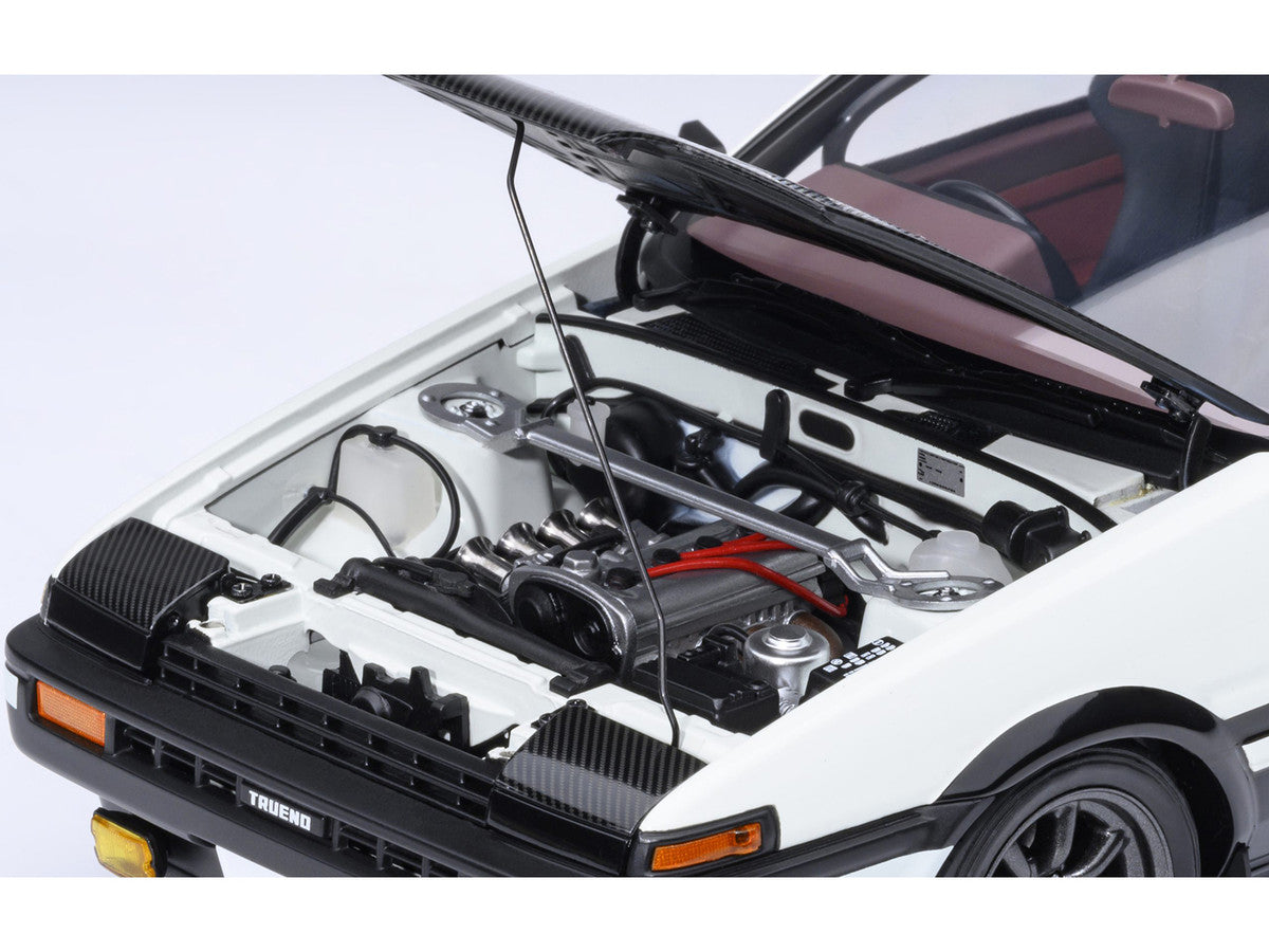 Toyota Sprinter Trueno (AE86) RHD (Right Hand Drive) "Project D Final Version" White with Carbon Hood "Initial D" (1995-2013) TV Series "30th Anniversary" 1/18 Model Car by Autoart LuxuryLifeWay Online Store