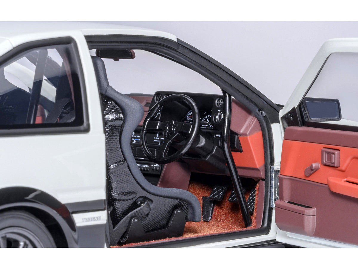 Toyota Sprinter Trueno (AE86) RHD (Right Hand Drive) "Project D Final Version" White with Carbon Hood "Initial D" (1995-2013) TV Series "30th Anniversary" 1/18 Model Car by Autoart LuxuryLifeWay Online Store