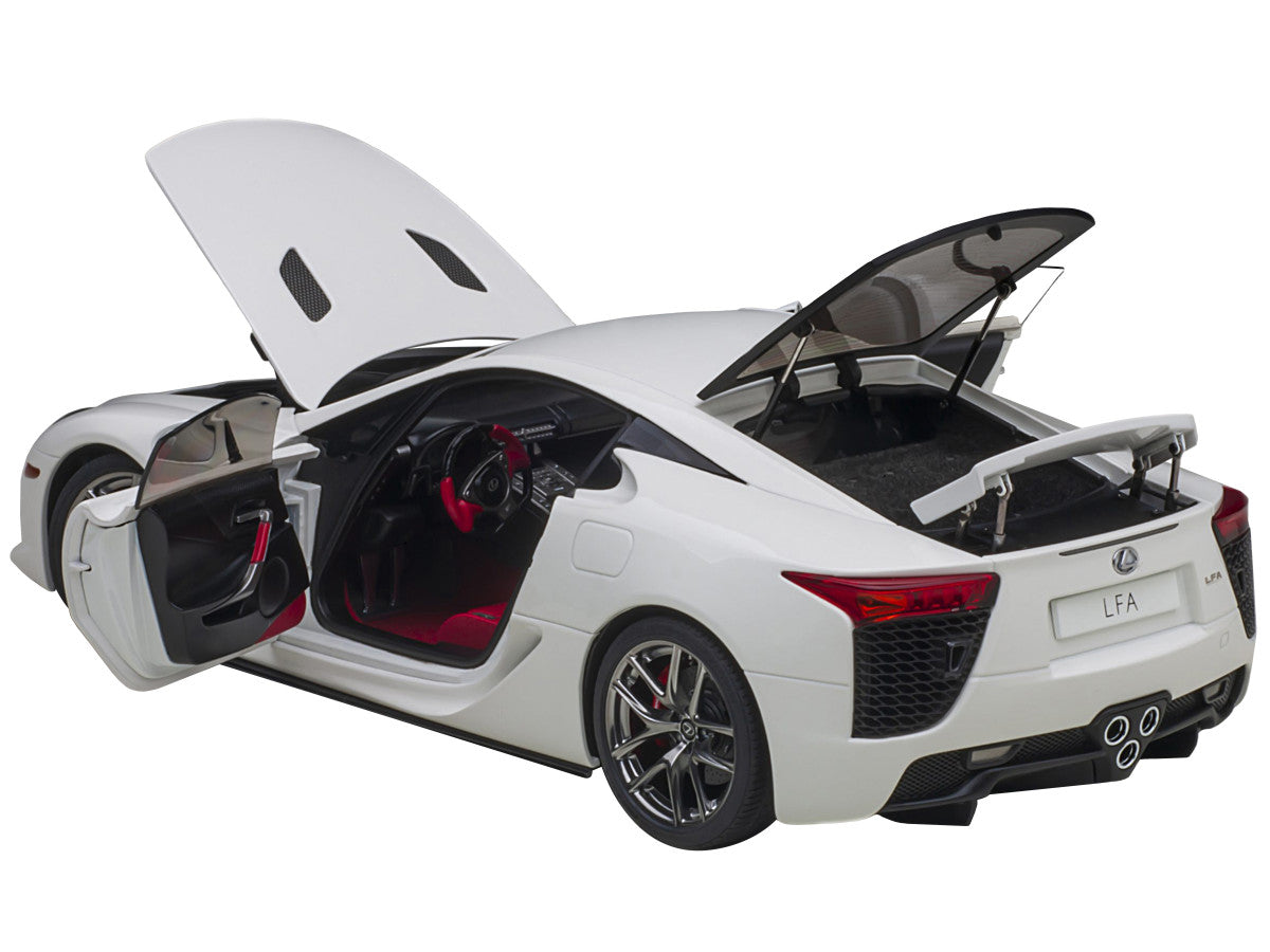 Lexus LFA Whitest White with Red and Black Interior 1/18 Model Car by Autoart LuxuryLifeWay Online Store