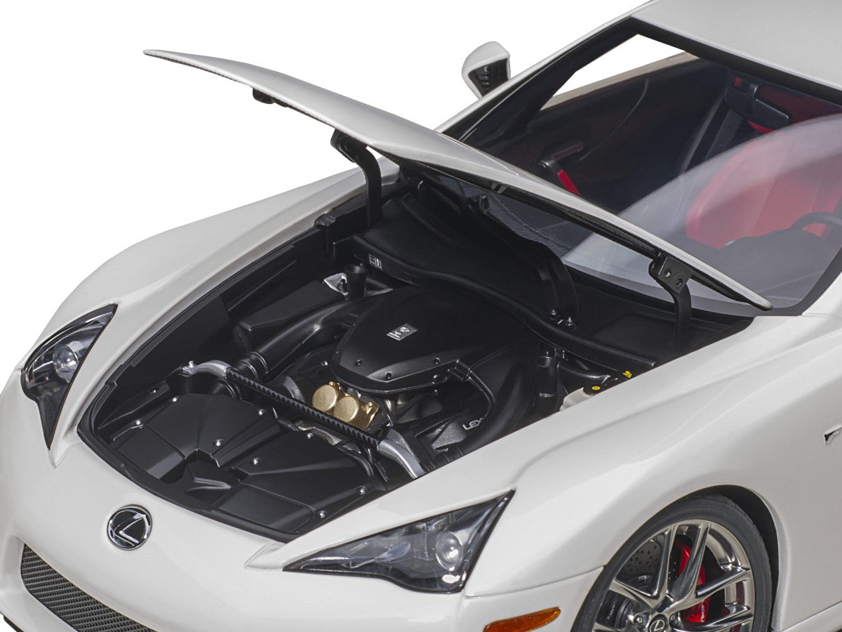 Lexus LFA Whitest White with Red and Black Interior 1/18 Model Car by Autoart LuxuryLifeWay Online Store