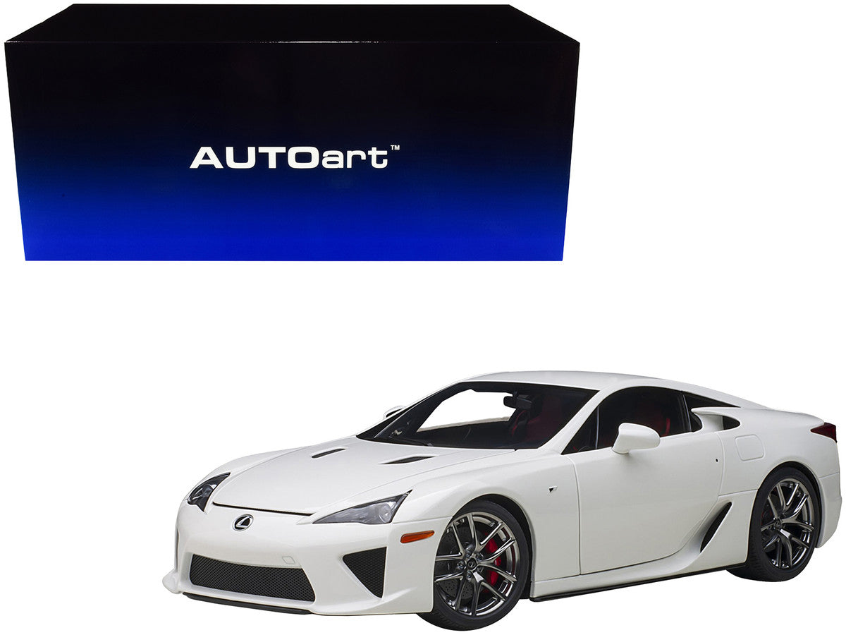 Lexus LFA Whitest White with Red and Black Interior 1/18 Model Car by Autoart LuxuryLifeWay Online Store