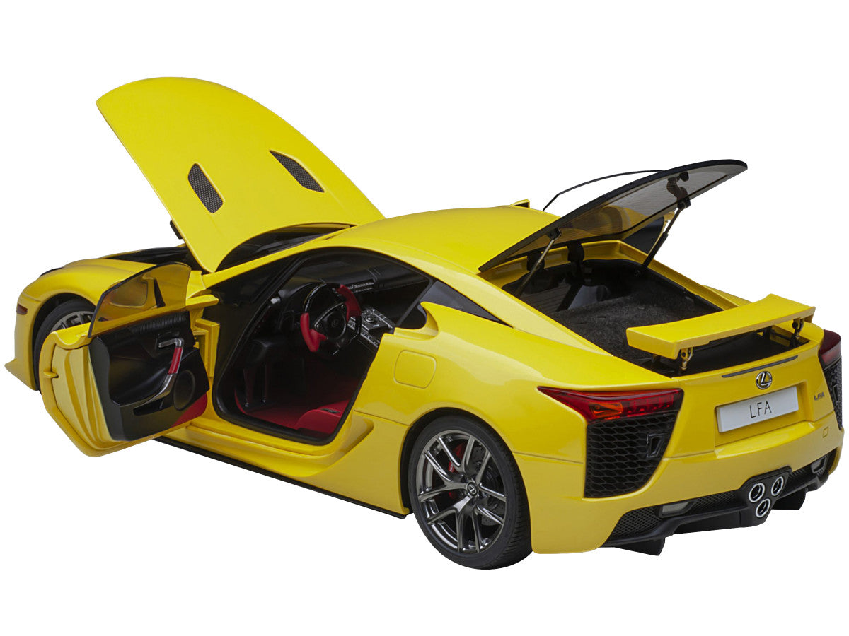 Lexus LFA Pearl Yellow with Red and Black Interior 1/18 Model Car by Autoart LuxuryLifeWay Online Store