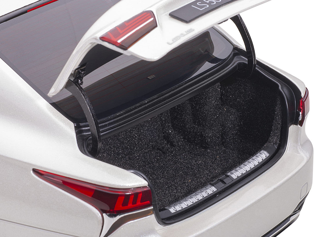 Lexus LS500h Sonic White Metallic with Crimson and Black Interior 1/18 Model Car by Autoart LuxuryLifeWay Online Store
