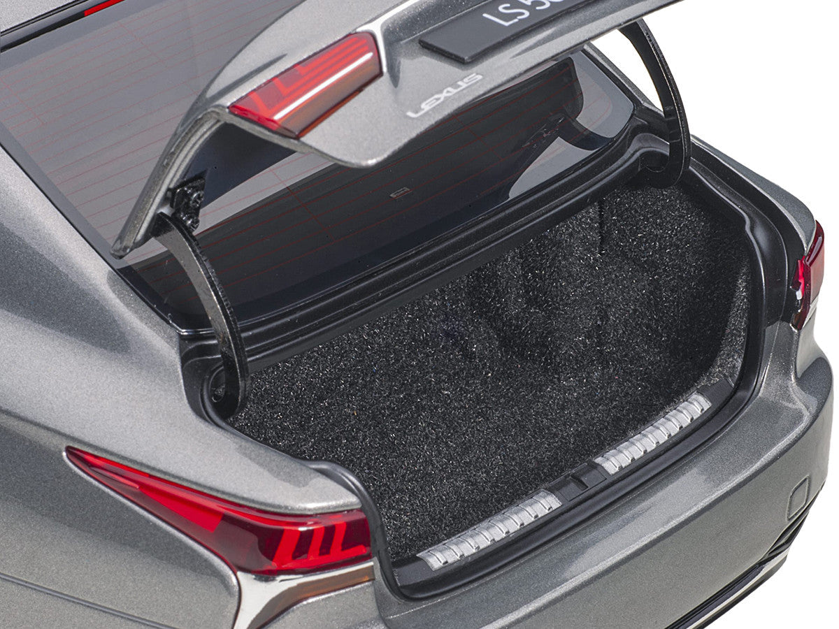 Lexus LS500h Manganese Luster Gray Metallic with Crimson and Black Interior 1/18 Model Car by Autoart LuxuryLifeWay Online Store