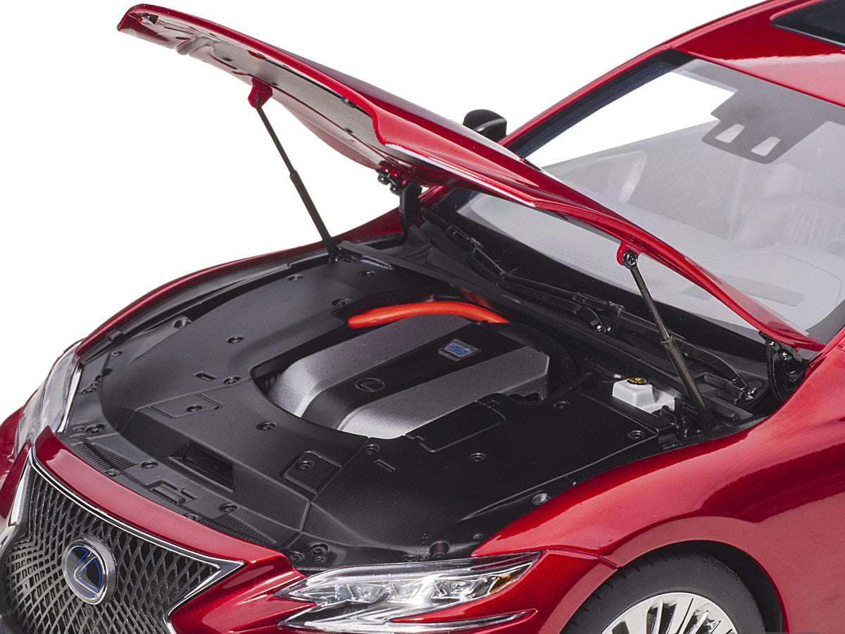 Lexus LS500h Morello Red Metallic with Chrome Wheels 1/18 Model Car by Autoart LuxuryLifeWay Online Store