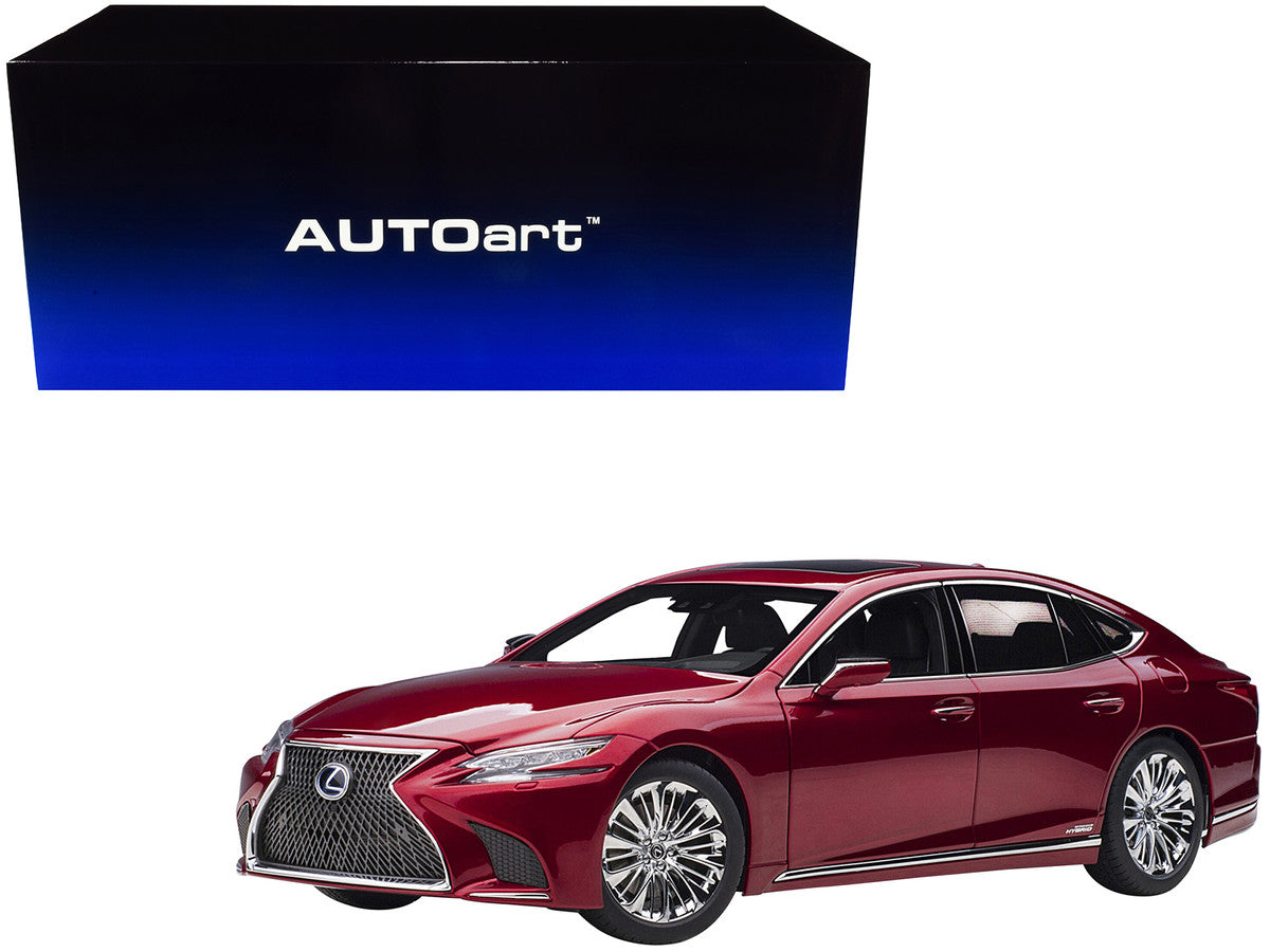 Lexus LS500h Morello Red Metallic with Chrome Wheels 1/18 Model Car by Autoart LuxuryLifeWay Online Store