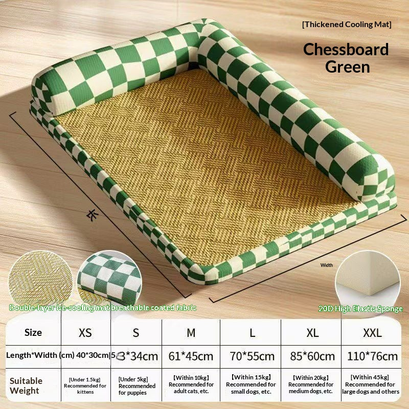 Checkerboard-pattern Cooling Mat Pets Fashion