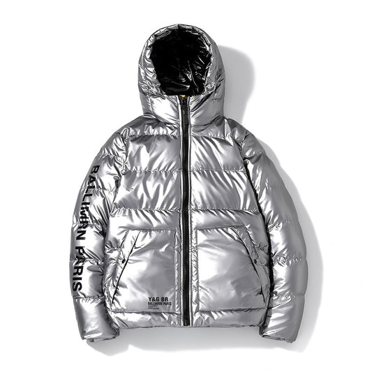 Men's Hooded Shiny Puffer Jacket - Casual Winter Coat Pi-Mart