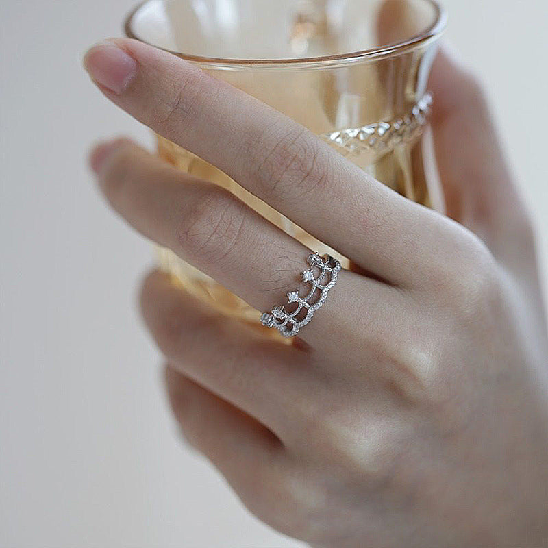 S925 Silver Lace Skirt Ring LadyShow.Store