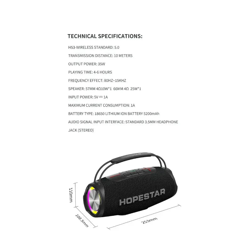 H53 Wireless Bluetooth Speaker Waterproof Portable Outdoor Portable Rugby High-power Double MP3 Player LuxuryLifeWay Online Store