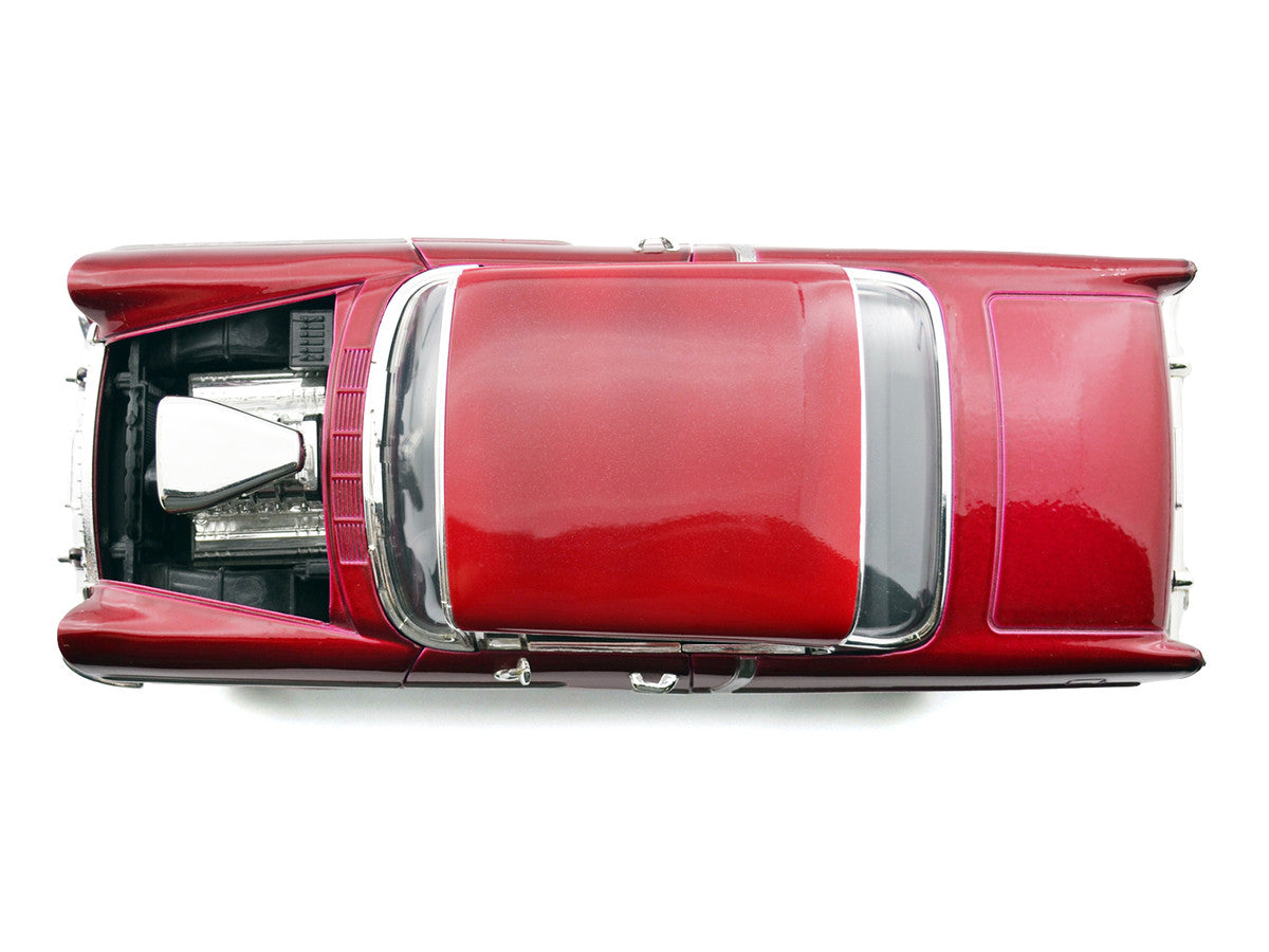 1955 Chevrolet Bel Air Burgundy With Blower Timeless Classics 1/18 Diecast Model Car  by Motormax LuxuryLifeWay Online Store