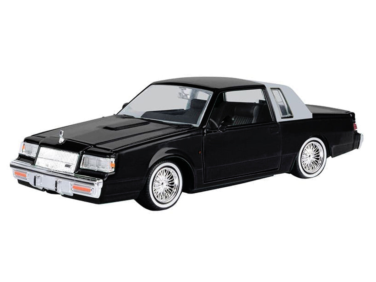 1987 Buick Regal Lowrider Black with Silver Half Top "Get Low" Series 1/24 Diecast Model Car by Motormax LuxuryLifeWay Online Store