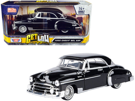 1950 Chevrolet Bel Air Lowrider Black "Get Low" Series 1/24 Diecast Model Car by Motormax LuxuryLifeWay Online Store