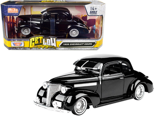 1939 Chevrolet Coupe Lowrider Black "Get Low" Series 1/24 Diecast Model Car by Motormax LuxuryLifeWay Online Store