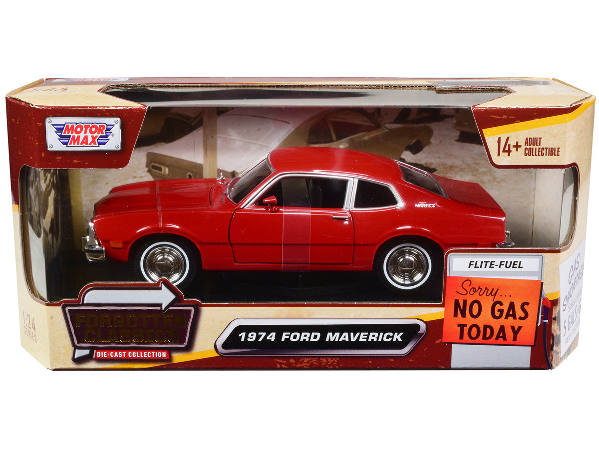 1974 Ford Maverick Red "Forgotten Classics" Series 1/24 Diecast Model Car by Motormax LuxuryLifeWay Online Store