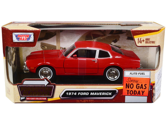 1974 Ford Maverick Red "Forgotten Classics" Series 1/24 Diecast Model Car by Motormax LuxuryLifeWay Online Store