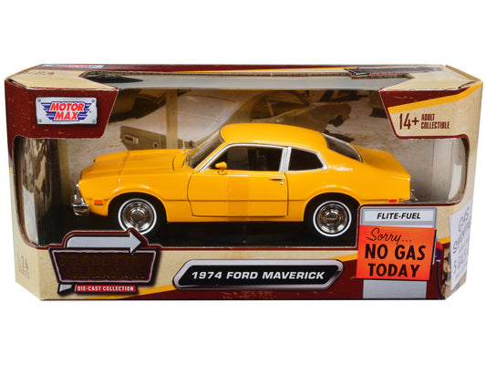 1974 Ford Maverick Yellow "Forgotten Classics" 1/24 Diecast Model Car by Motormax LuxuryLifeWay Online Store