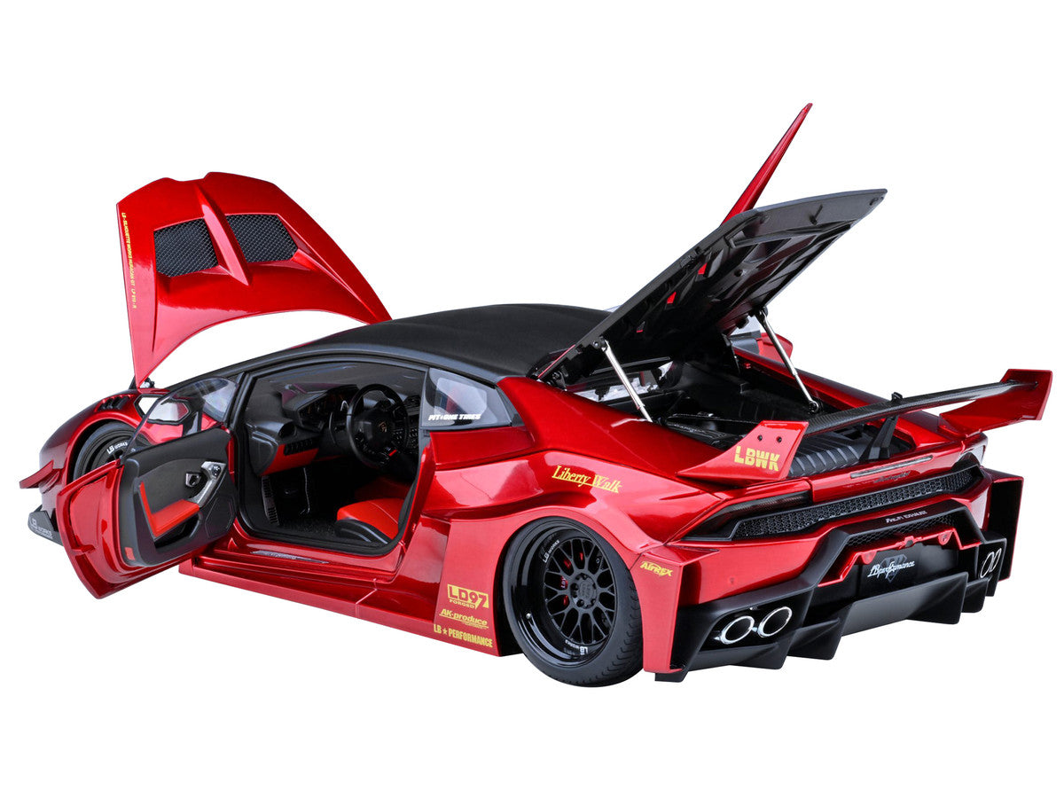 Lamborghini Huracan GT "LB-Silhouette Works" Hyper Red Metallic with Black Top 1/18 Model Car by Autoart LuxuryLifeWay Online Store