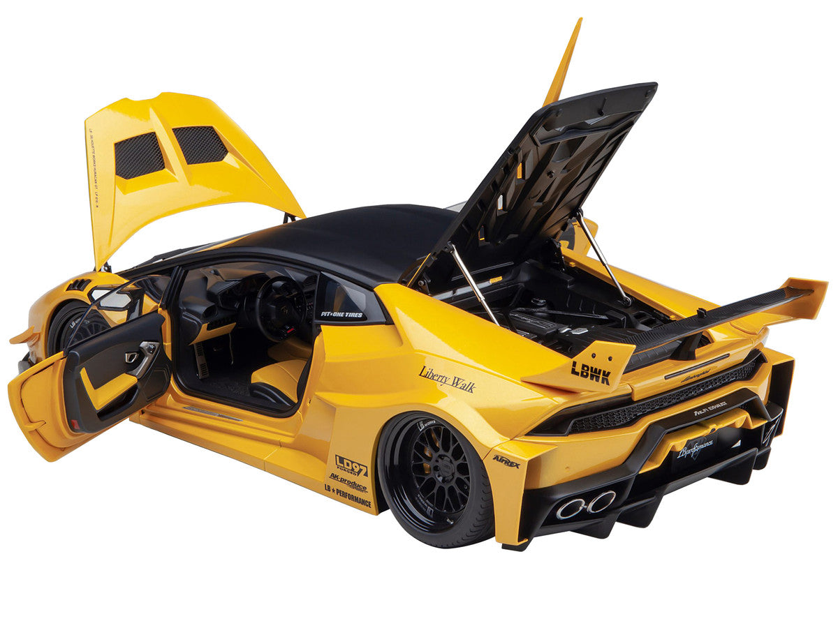 Lamborghini Huracan GT "LB-Silhouette Works" Yellow Metallic with Black Top 1/18 Model Car by Autoart LuxuryLifeWay Online Store
