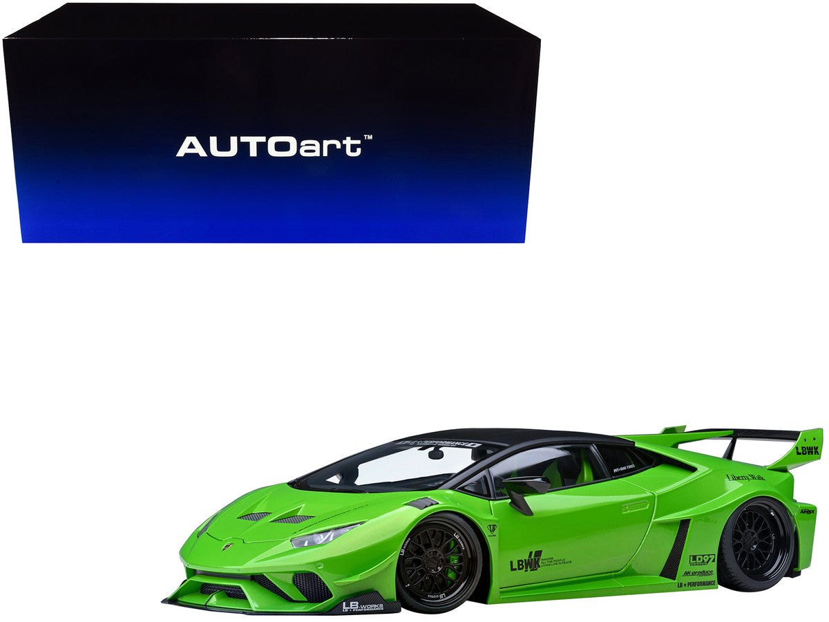 Lamborghini Huracan GT "LB-Silhouette Works" Pearl Green Metallic with Black Top 1/18 Model Car by Autoart LuxuryLifeWay Online Store