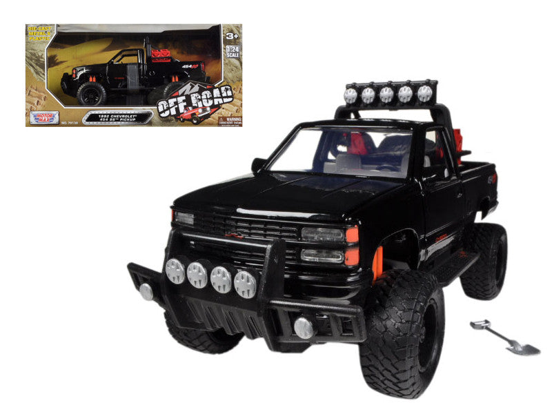 1992 Chevrolet 454 SS Pickup Truck Off Road Black 1/24 Diecast Model by Motormax LuxuryLifeWay Online Store